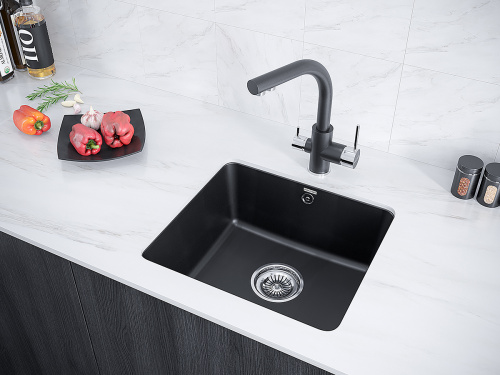 Кухонная мойка Paulmark UNTER PM204543-BL 45х45 цвет черный - фото 3